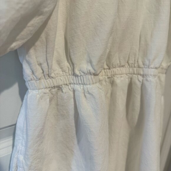 White Stretchy Dress with Floral Embroidery - Size Medium - Picture 5 of 8